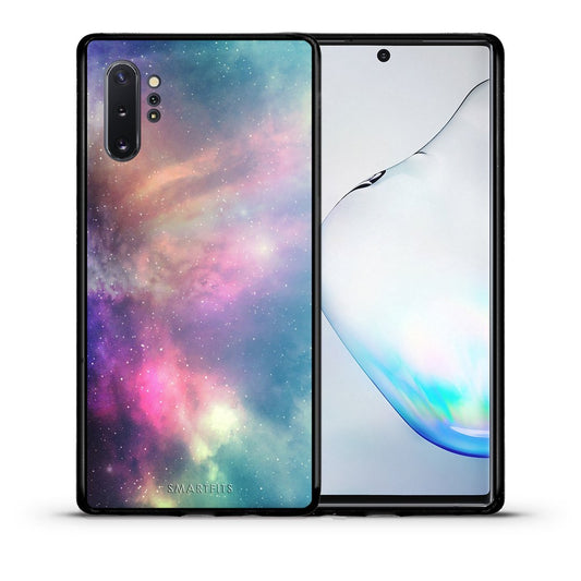 Θήκη Samsung Note 10+ Rainbow Galaxy από τη Smartfits με σχέδιο στο πίσω μέρος και μαύρο περίβλημα | Samsung Note 10+ Rainbow Galaxy case with colorful back and black bezels