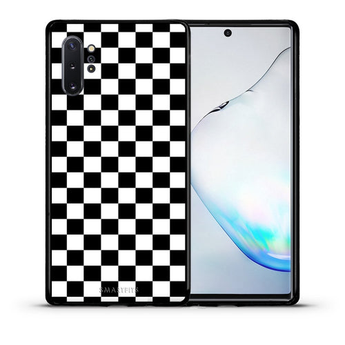 Θήκη Samsung Note 10+ Squares Geometric από τη Smartfits με σχέδιο στο πίσω μέρος και μαύρο περίβλημα | Samsung Note 10+ Squares Geometric case with colorful back and black bezels