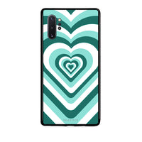 Thumbnail for Samsung Note 10+ Green Hearts θήκη από τη Smartfits με σχέδιο στο πίσω μέρος και μαύρο περίβλημα | Smartphone case with colorful back and black bezels by Smartfits
