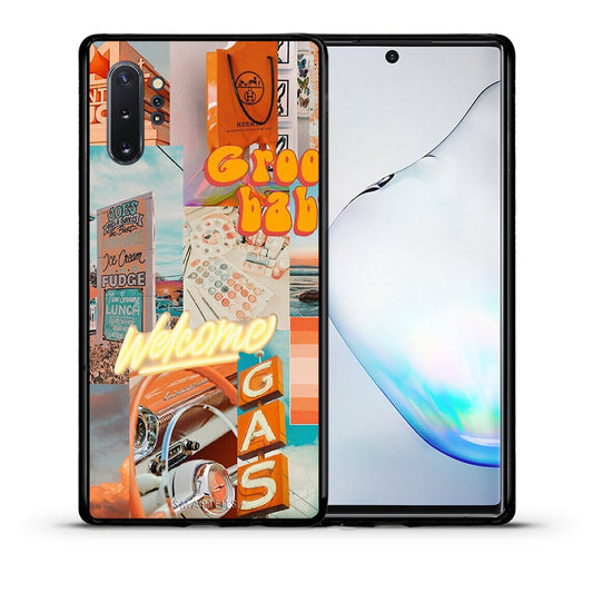 Θήκη Αγίου Βαλεντίνου Samsung Note 10+ Groovy Babe από τη Smartfits με σχέδιο στο πίσω μέρος και μαύρο περίβλημα | Samsung Note 10+ Groovy Babe case with colorful back and black bezels