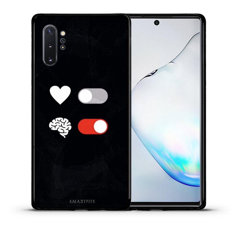 Θήκη Αγίου Βαλεντίνου Samsung Note 10+ Heart Vs Brain από τη Smartfits με σχέδιο στο πίσω μέρος και μαύρο περίβλημα | Samsung Note 10+ Heart Vs Brain case with colorful back and black bezels