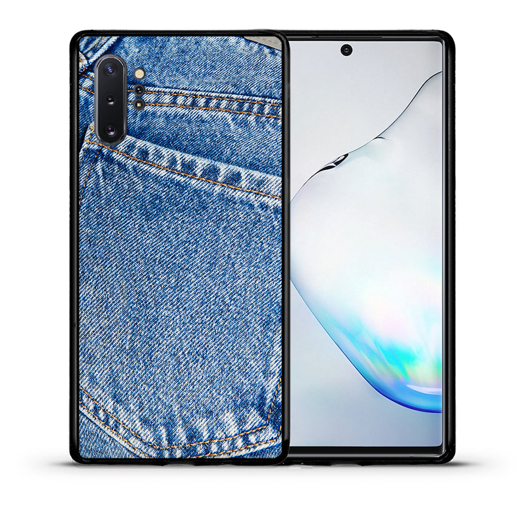 Θήκη Samsung Note 10+ Jeans Pocket από τη Smartfits με σχέδιο στο πίσω μέρος και μαύρο περίβλημα | Samsung Note 10+ Jeans Pocket case with colorful back and black bezels