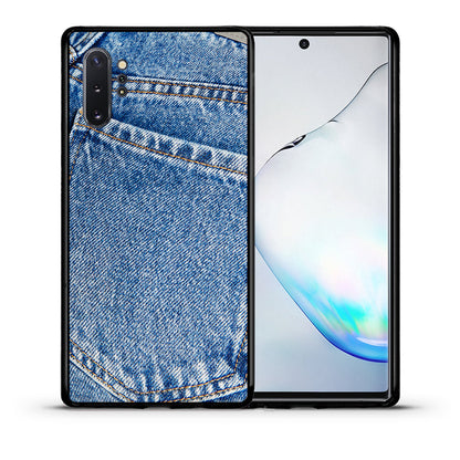 Θήκη Samsung Note 10+ Jeans Pocket από τη Smartfits με σχέδιο στο πίσω μέρος και μαύρο περίβλημα | Samsung Note 10+ Jeans Pocket case with colorful back and black bezels