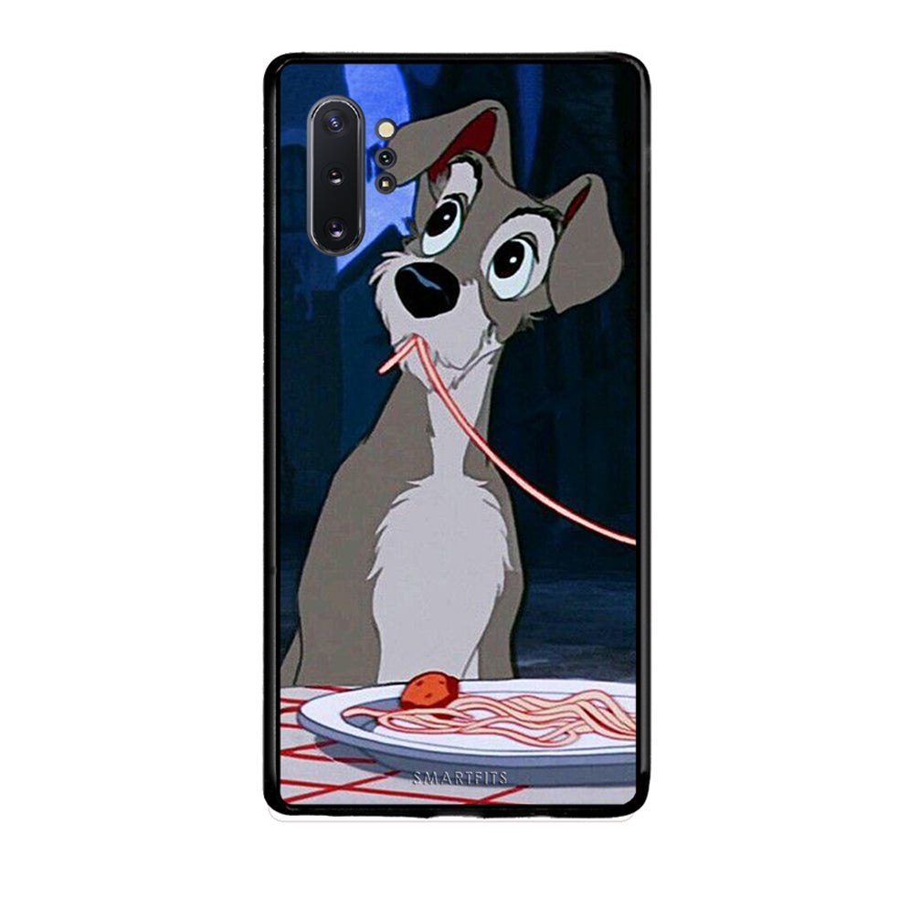 Samsung Note 10+ Lady And Tramp 1 Θήκη Αγίου Βαλεντίνου από τη Smartfits με σχέδιο στο πίσω μέρος και μαύρο περίβλημα | Smartphone case with colorful back and black bezels by Smartfits