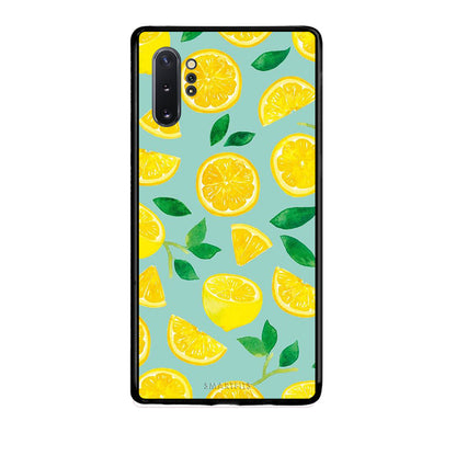 Samsung Note 10+ Lemons θήκη από τη Smartfits με σχέδιο στο πίσω μέρος και μαύρο περίβλημα | Smartphone case with colorful back and black bezels by Smartfits