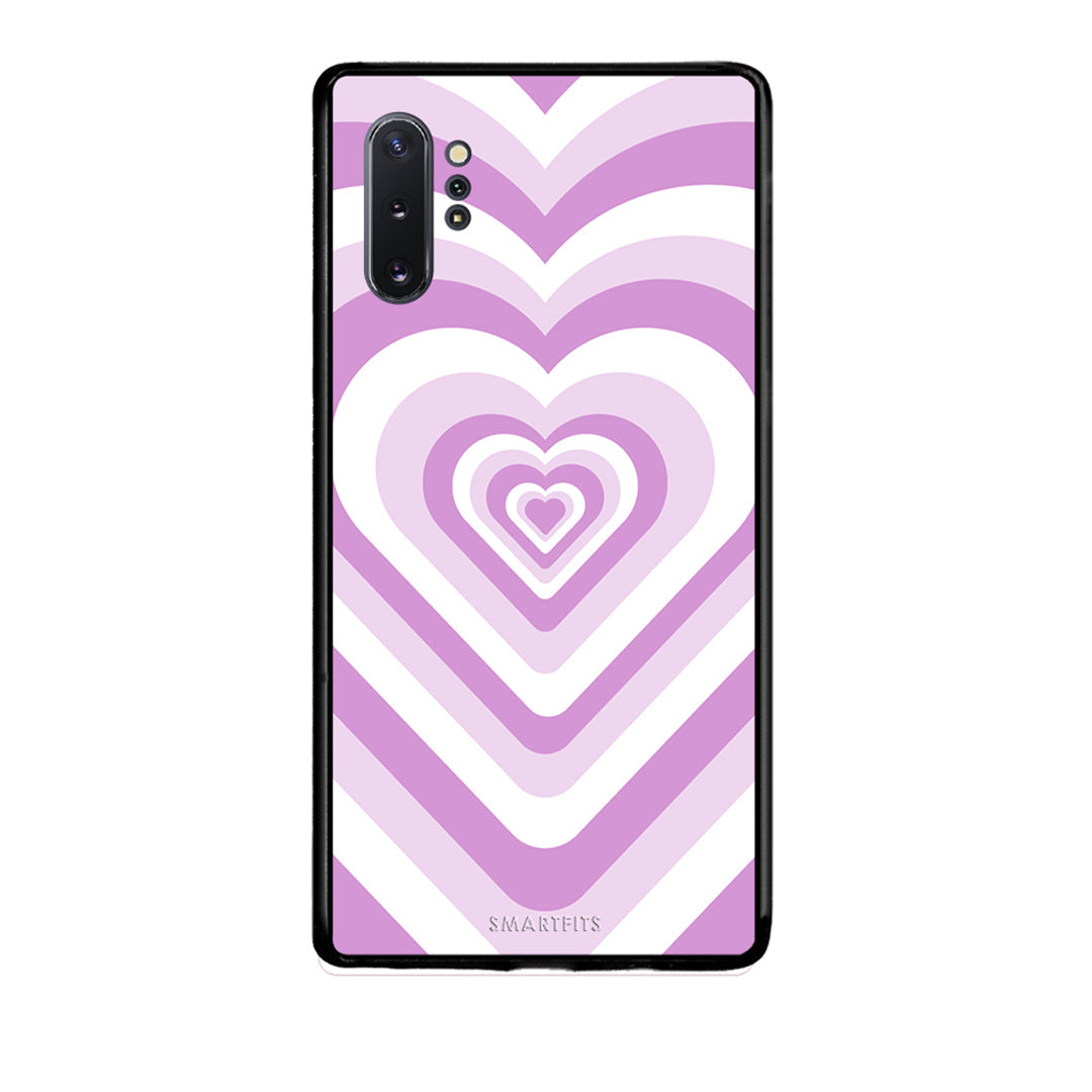 Samsung Note 10+ Lilac Hearts θήκη από τη Smartfits με σχέδιο στο πίσω μέρος και μαύρο περίβλημα | Smartphone case with colorful back and black bezels by Smartfits