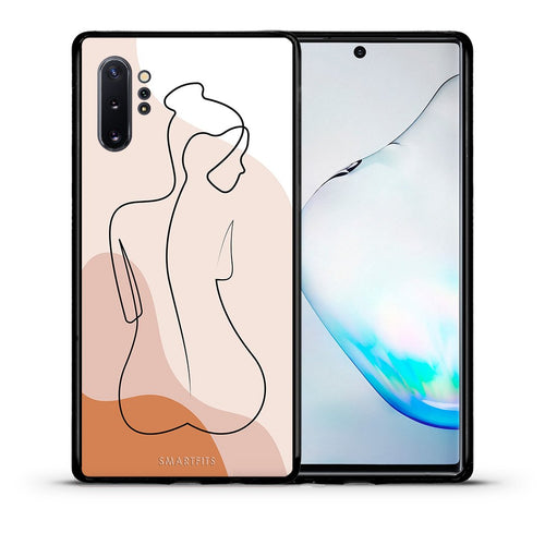 Θήκη Samsung Note 10+ LineArt Woman από τη Smartfits με σχέδιο στο πίσω μέρος και μαύρο περίβλημα | Samsung Note 10+ LineArt Woman case with colorful back and black bezels