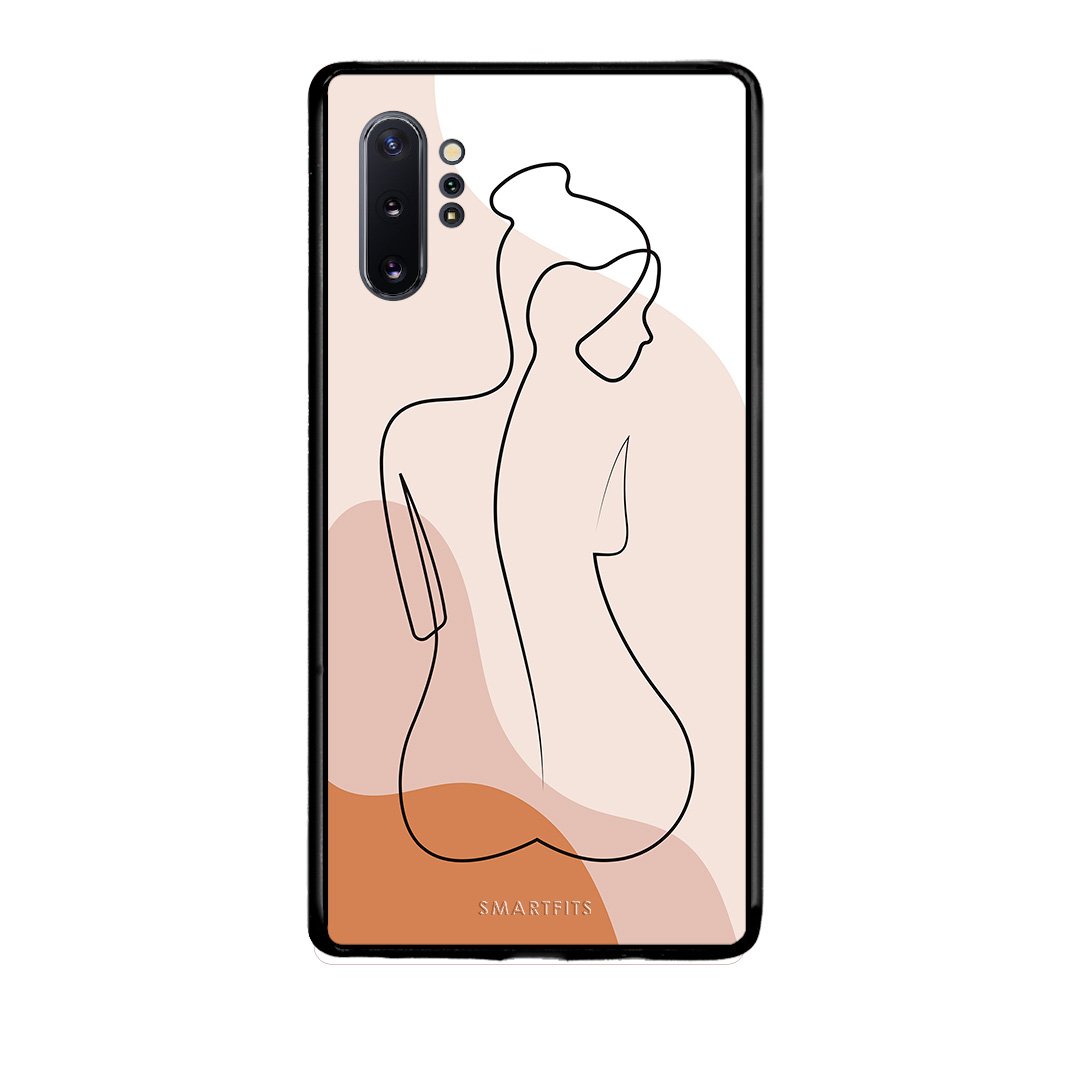 Samsung Note 10+ LineArt Woman θήκη από τη Smartfits με σχέδιο στο πίσω μέρος και μαύρο περίβλημα | Smartphone case with colorful back and black bezels by Smartfits