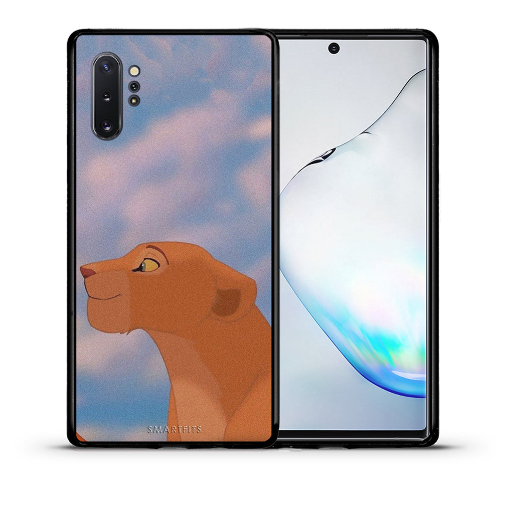 Θήκη Αγίου Βαλεντίνου Samsung Note 10+ Lion Love 2 από τη Smartfits με σχέδιο στο πίσω μέρος και μαύρο περίβλημα | Samsung Note 10+ Lion Love 2 case with colorful back and black bezels