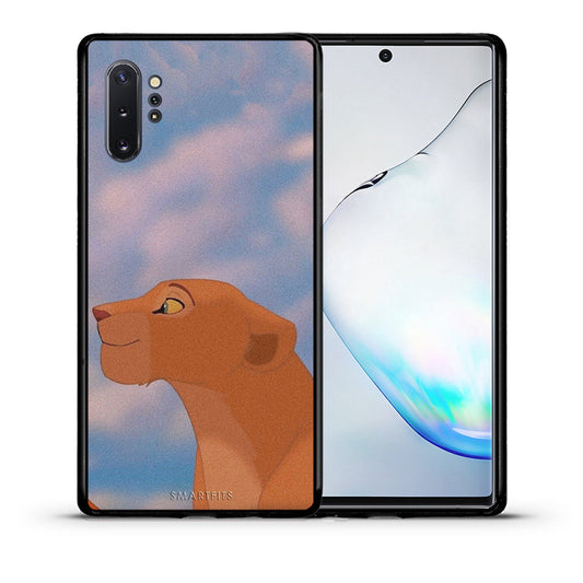 Θήκη Αγίου Βαλεντίνου Samsung Note 10+ Lion Love 2 από τη Smartfits με σχέδιο στο πίσω μέρος και μαύρο περίβλημα | Samsung Note 10+ Lion Love 2 case with colorful back and black bezels