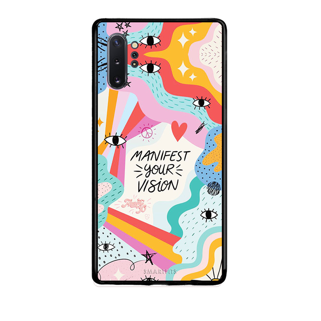 Samsung Note 10+ Manifest Your Vision θήκη από τη Smartfits με σχέδιο στο πίσω μέρος και μαύρο περίβλημα | Smartphone case with colorful back and black bezels by Smartfits
