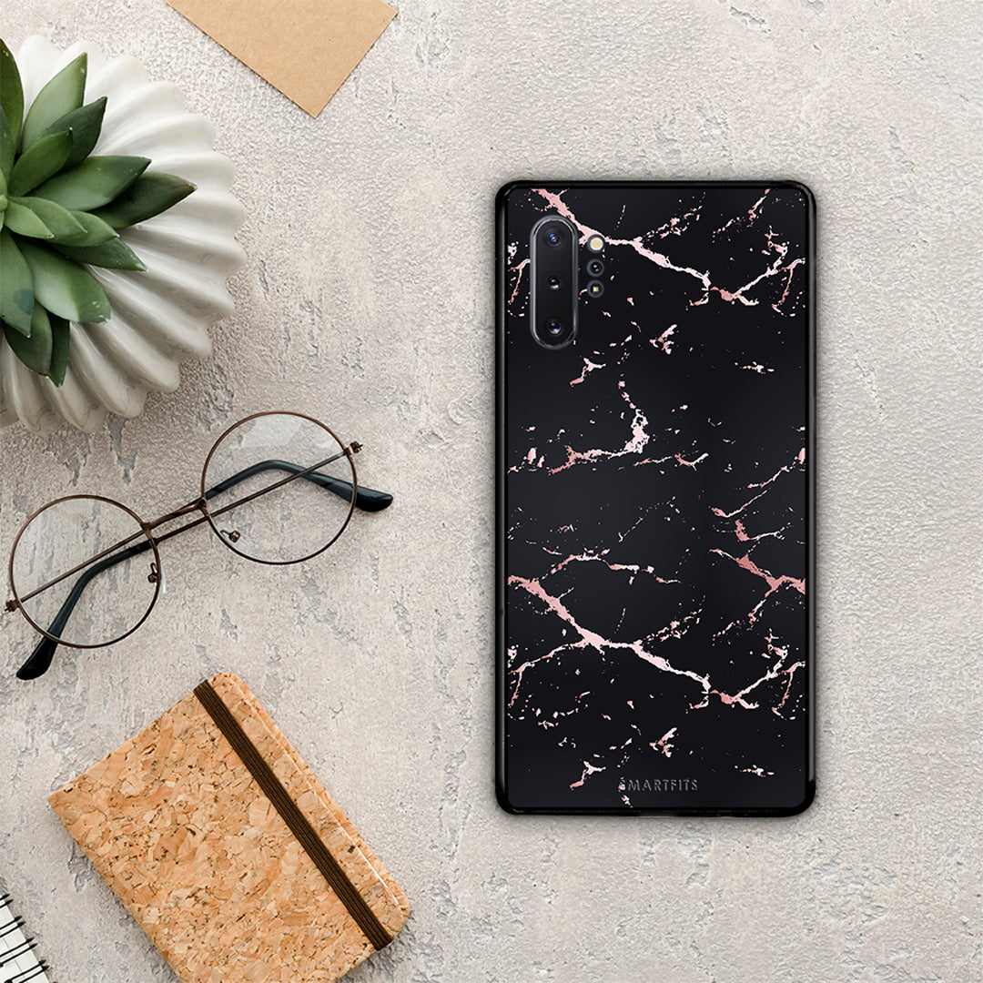 Marble Black Rosegold - Samsung Galaxy Note 10+ θήκη