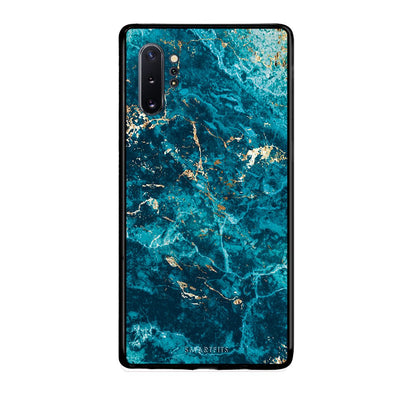 Samsung Note 10+ Marble Blue θήκη από τη Smartfits με σχέδιο στο πίσω μέρος και μαύρο περίβλημα | Smartphone case with colorful back and black bezels by Smartfits