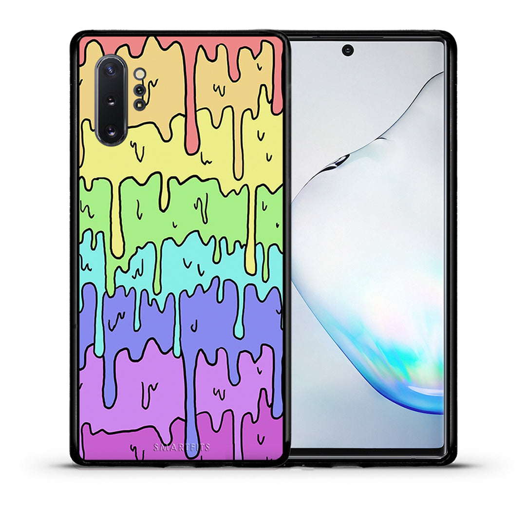 Θήκη Samsung Note 10+ Melting Rainbow από τη Smartfits με σχέδιο στο πίσω μέρος και μαύρο περίβλημα | Samsung Note 10+ Melting Rainbow case with colorful back and black bezels