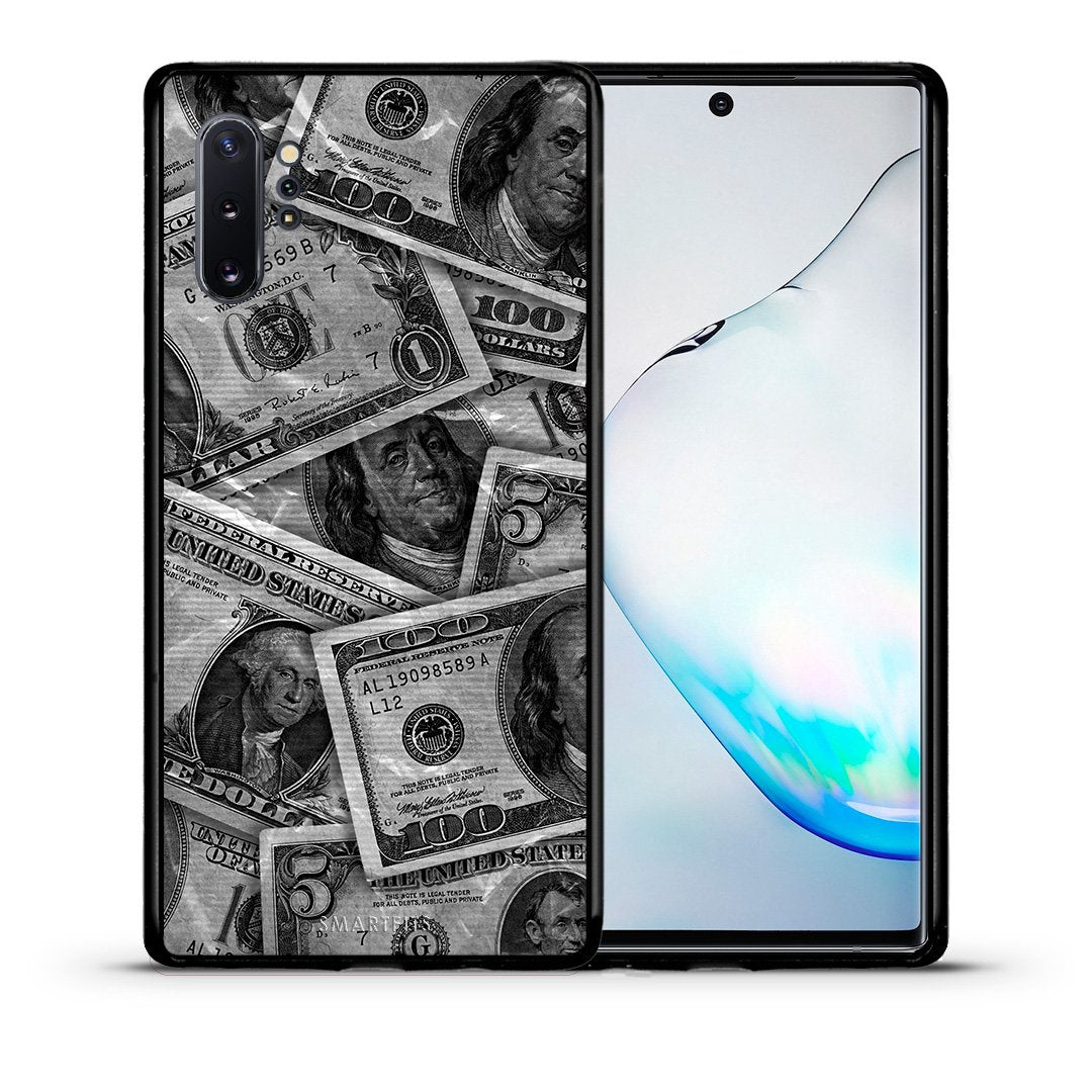 Θήκη Samsung Note 10+ Money Dollars από τη Smartfits με σχέδιο στο πίσω μέρος και μαύρο περίβλημα | Samsung Note 10+ Money Dollars case with colorful back and black bezels