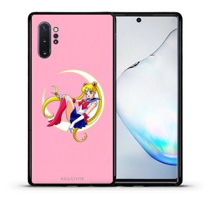 Θήκη Samsung Note 10+ Moon Girl από τη Smartfits με σχέδιο στο πίσω μέρος και μαύρο περίβλημα | Samsung Note 10+ Moon Girl case with colorful back and black bezels