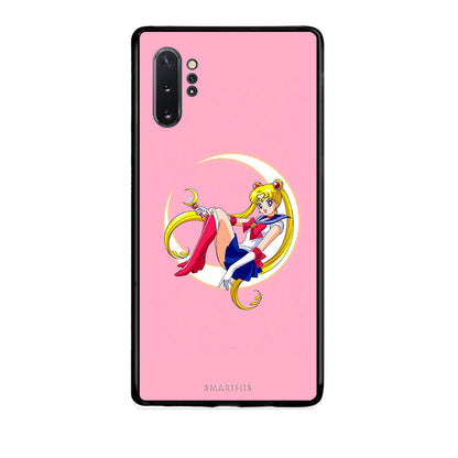 Samsung Note 10+ Moon Girl θήκη από τη Smartfits με σχέδιο στο πίσω μέρος και μαύρο περίβλημα | Smartphone case with colorful back and black bezels by Smartfits