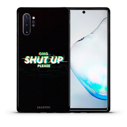 Θήκη Samsung Note 10+ OMG ShutUp από τη Smartfits με σχέδιο στο πίσω μέρος και μαύρο περίβλημα | Samsung Note 10+ OMG ShutUp case with colorful back and black bezels