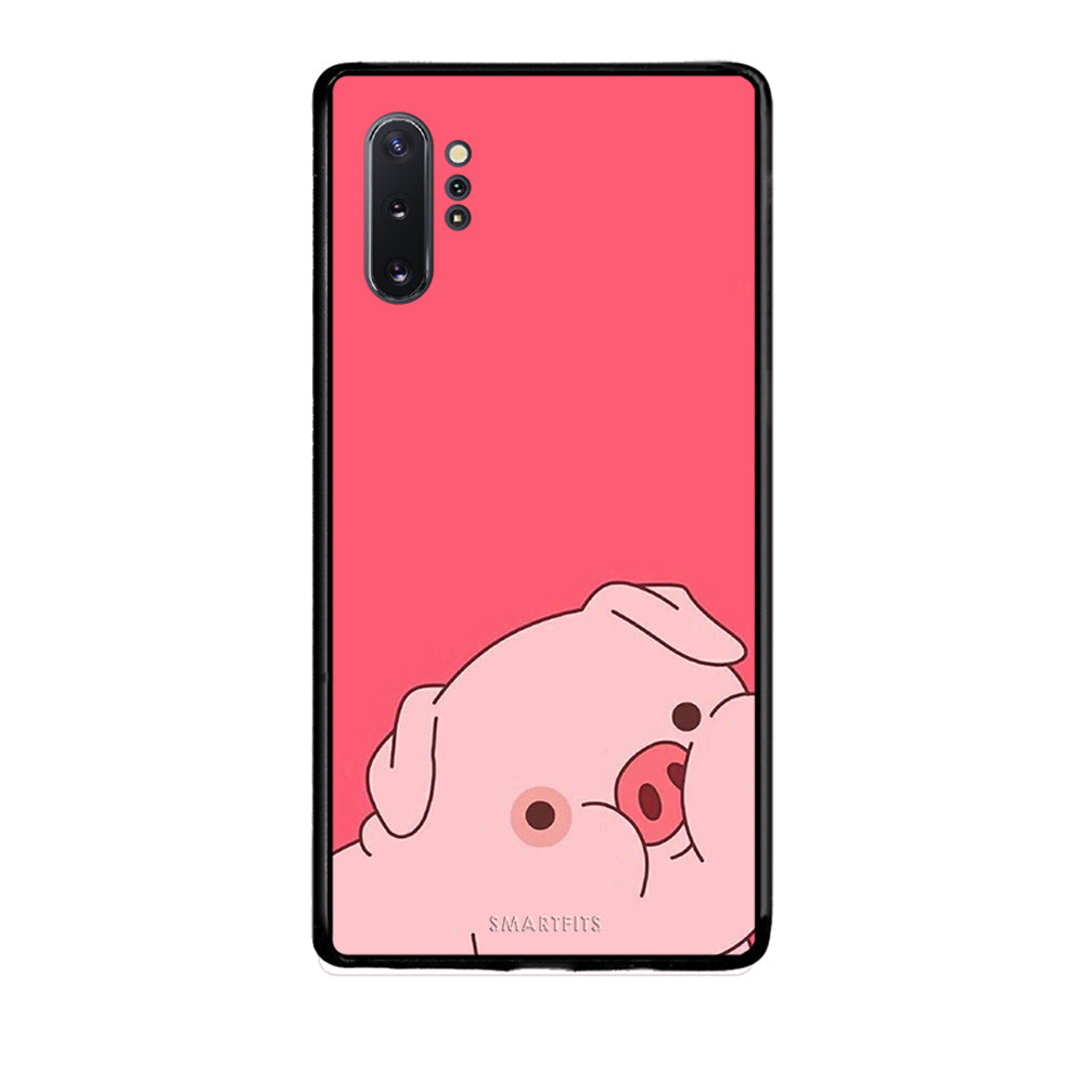 Samsung Note 10+ Pig Love 1 Θήκη Αγίου Βαλεντίνου από τη Smartfits με σχέδιο στο πίσω μέρος και μαύρο περίβλημα | Smartphone case with colorful back and black bezels by Smartfits