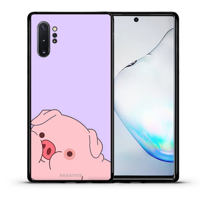 Θήκη Αγίου Βαλεντίνου Samsung Note 10+ Pig Love 2 από τη Smartfits με σχέδιο στο πίσω μέρος και μαύρο περίβλημα | Samsung Note 10+ Pig Love 2 case with colorful back and black bezels
