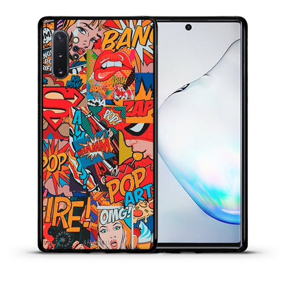 Θήκη Samsung Note 10+ PopArt OMG από τη Smartfits με σχέδιο στο πίσω μέρος και μαύρο περίβλημα | Samsung Note 10+ PopArt OMG case with colorful back and black bezels