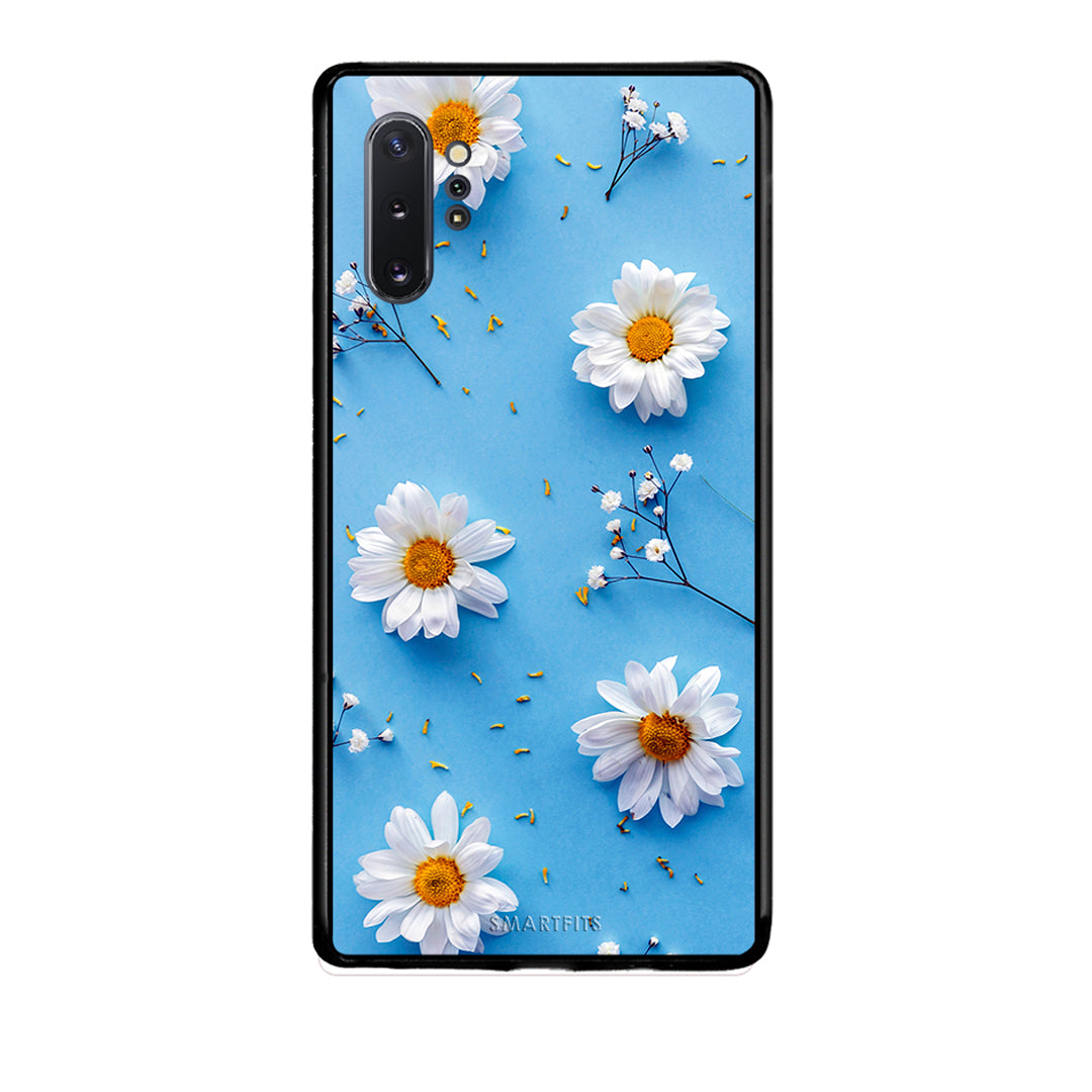 Samsung Note 10+ Real Daisies θήκη από τη Smartfits με σχέδιο στο πίσω μέρος και μαύρο περίβλημα | Smartphone case with colorful back and black bezels by Smartfits