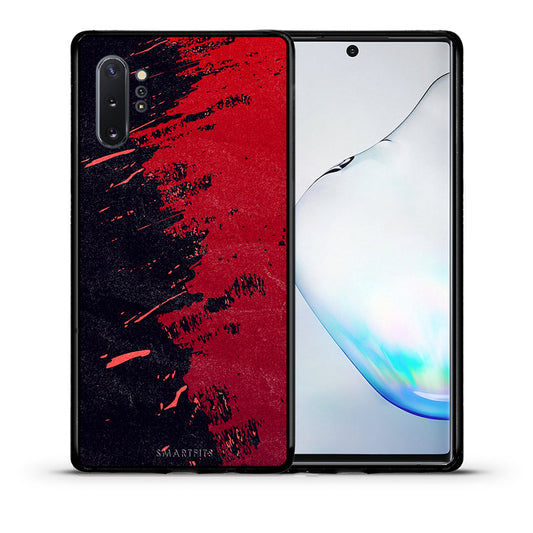 Θήκη Αγίου Βαλεντίνου Samsung Note 10+ Red Paint από τη Smartfits με σχέδιο στο πίσω μέρος και μαύρο περίβλημα | Samsung Note 10+ Red Paint case with colorful back and black bezels