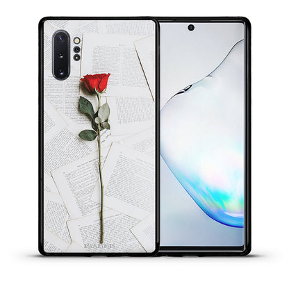 Θήκη Samsung Note 10+ Red Rose από τη Smartfits με σχέδιο στο πίσω μέρος και μαύρο περίβλημα | Samsung Note 10+ Red Rose case with colorful back and black bezels