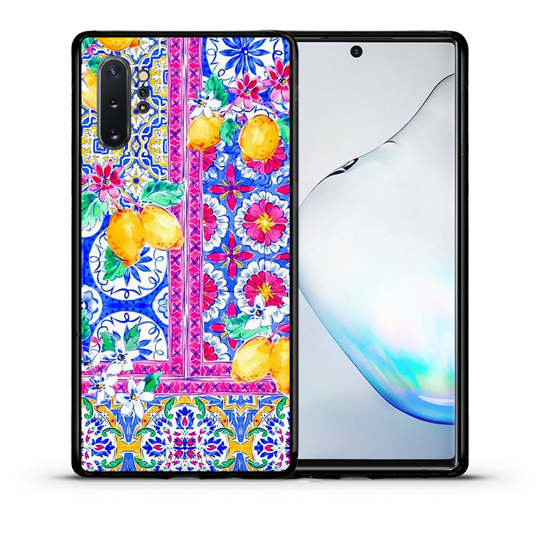 Θήκη Samsung Note 10+ Retro Spring από τη Smartfits με σχέδιο στο πίσω μέρος και μαύρο περίβλημα | Samsung Note 10+ Retro Spring case with colorful back and black bezels
