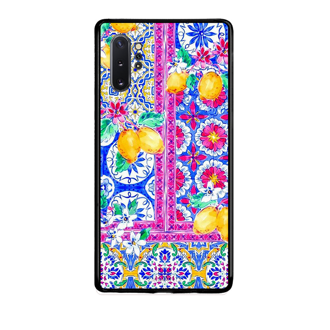 Samsung Note 10+ Retro Spring θήκη από τη Smartfits με σχέδιο στο πίσω μέρος και μαύρο περίβλημα | Smartphone case with colorful back and black bezels by Smartfits