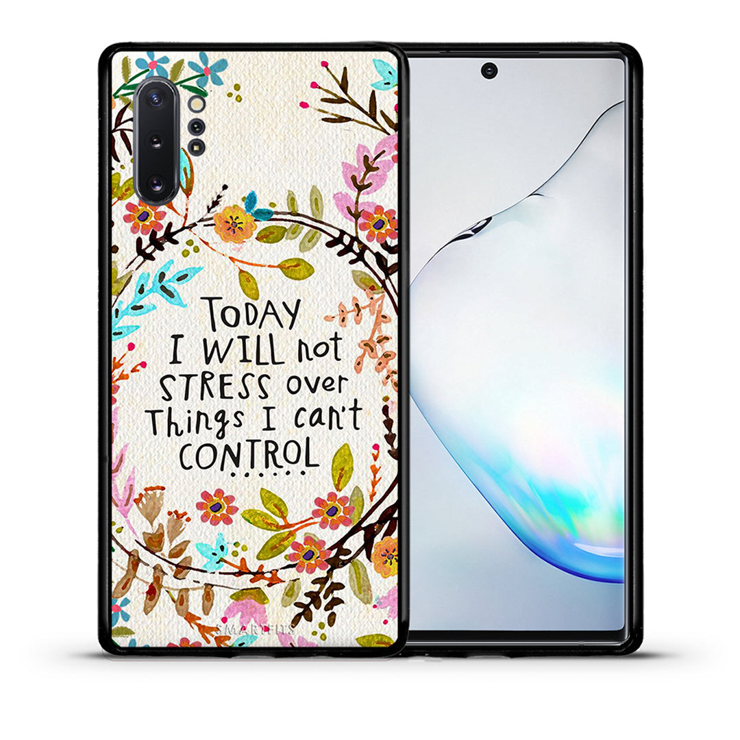 Θήκη Samsung Note 10+ Stress Over από τη Smartfits με σχέδιο στο πίσω μέρος και μαύρο περίβλημα | Samsung Note 10+ Stress Over case with colorful back and black bezels