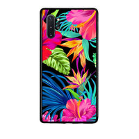 Thumbnail for Samsung Note 10+ Tropical Flowers θήκη από τη Smartfits με σχέδιο στο πίσω μέρος και μαύρο περίβλημα | Smartphone case with colorful back and black bezels by Smartfits