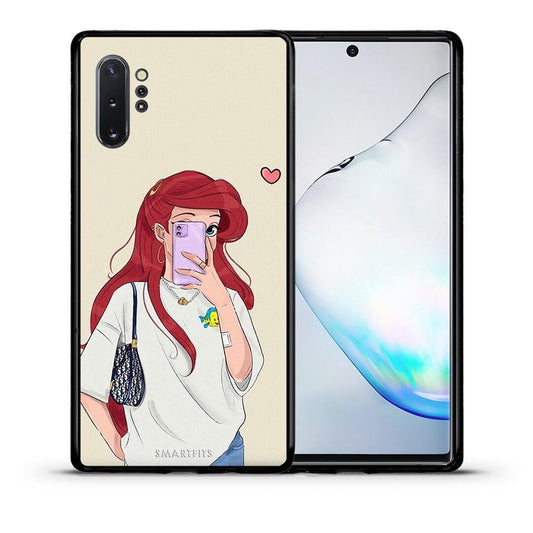 Θήκη Samsung Note 10+ Walking Mermaid από τη Smartfits με σχέδιο στο πίσω μέρος και μαύρο περίβλημα | Samsung Note 10+ Walking Mermaid case with colorful back and black bezels