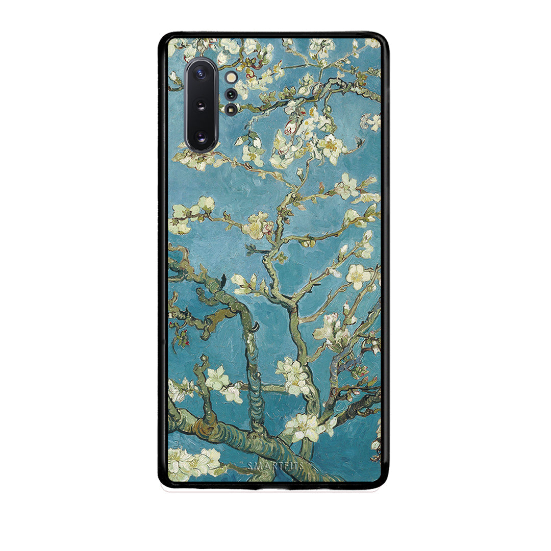Samsung Note 10+ White Blossoms θήκη από τη Smartfits με σχέδιο στο πίσω μέρος και μαύρο περίβλημα | Smartphone case with colorful back and black bezels by Smartfits