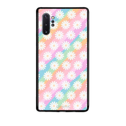 Samsung Note 10+ White Daisies θήκη από τη Smartfits με σχέδιο στο πίσω μέρος και μαύρο περίβλημα | Smartphone case with colorful back and black bezels by Smartfits