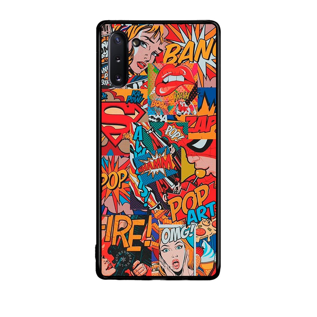 Samsung Note 10 PopArt OMG θήκη από τη Smartfits με σχέδιο στο πίσω μέρος και μαύρο περίβλημα | Smartphone case with colorful back and black bezels by Smartfits