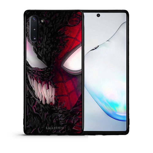 Θήκη Samsung Note 10 SpiderVenom PopArt από τη Smartfits με σχέδιο στο πίσω μέρος και μαύρο περίβλημα | Samsung Note 10 SpiderVenom PopArt case with colorful back and black bezels