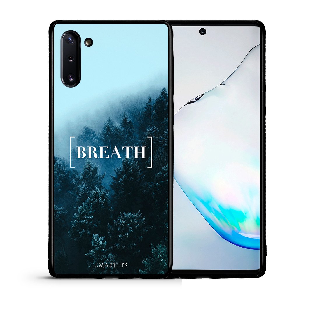 Θήκη Samsung Note 10 Breath Quote από τη Smartfits με σχέδιο στο πίσω μέρος και μαύρο περίβλημα | Samsung Note 10 Breath Quote case with colorful back and black bezels