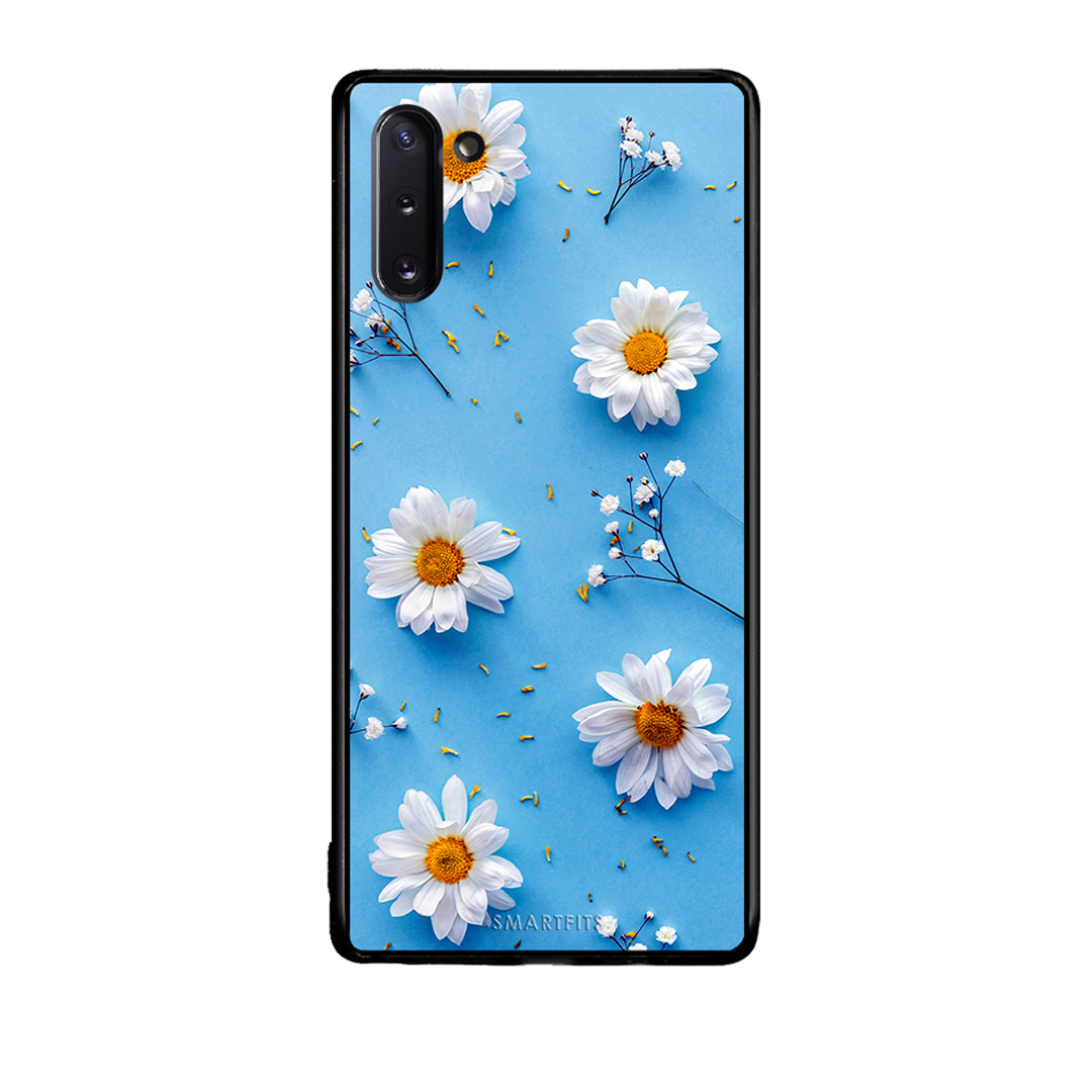 Samsung Note 10 Real Daisies θήκη από τη Smartfits με σχέδιο στο πίσω μέρος και μαύρο περίβλημα | Smartphone case with colorful back and black bezels by Smartfits