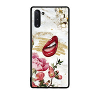 Thumbnail for Samsung Note 10 Red Lips θήκη από τη Smartfits με σχέδιο στο πίσω μέρος και μαύρο περίβλημα | Smartphone case with colorful back and black bezels by Smartfits