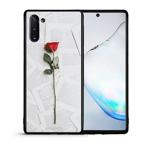 Θήκη Samsung Note 10 Red Rose από τη Smartfits με σχέδιο στο πίσω μέρος και μαύρο περίβλημα | Samsung Note 10 Red Rose case with colorful back and black bezels