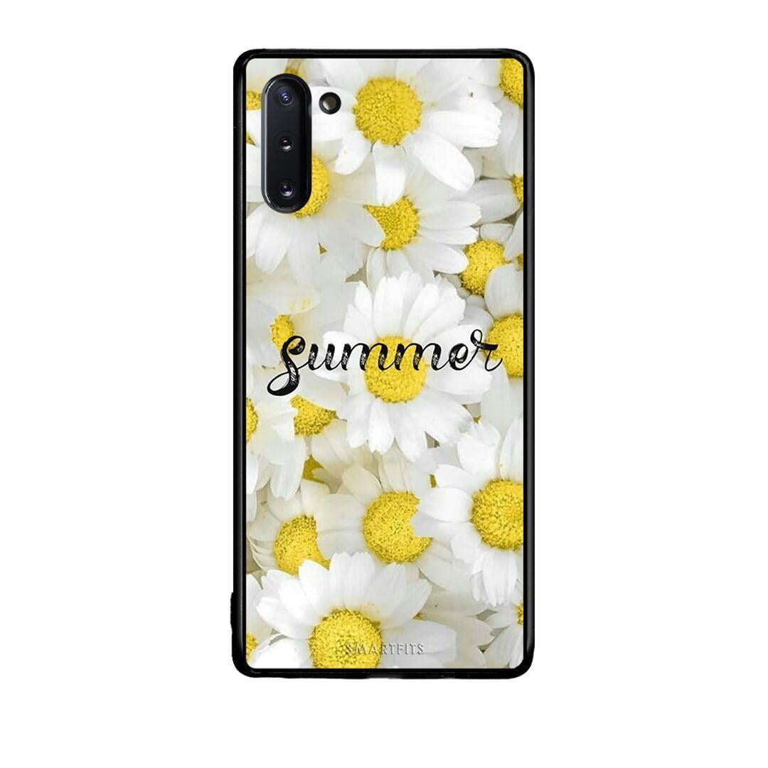 Samsung Note 10 Summer Daisies Θήκη από τη Smartfits με σχέδιο στο πίσω μέρος και μαύρο περίβλημα | Smartphone case with colorful back and black bezels by Smartfits