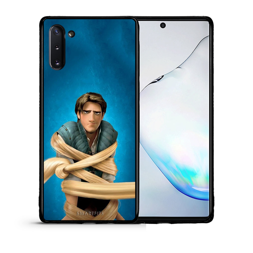 Θήκη Αγίου Βαλεντίνου Samsung Note 10 Tangled 1 από τη Smartfits με σχέδιο στο πίσω μέρος και μαύρο περίβλημα | Samsung Note 10 Tangled 1 case with colorful back and black bezels