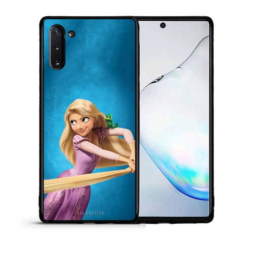 Θήκη Αγίου Βαλεντίνου Samsung Note 10 Tangled 2 από τη Smartfits με σχέδιο στο πίσω μέρος και μαύρο περίβλημα | Samsung Note 10 Tangled 2 case with colorful back and black bezels