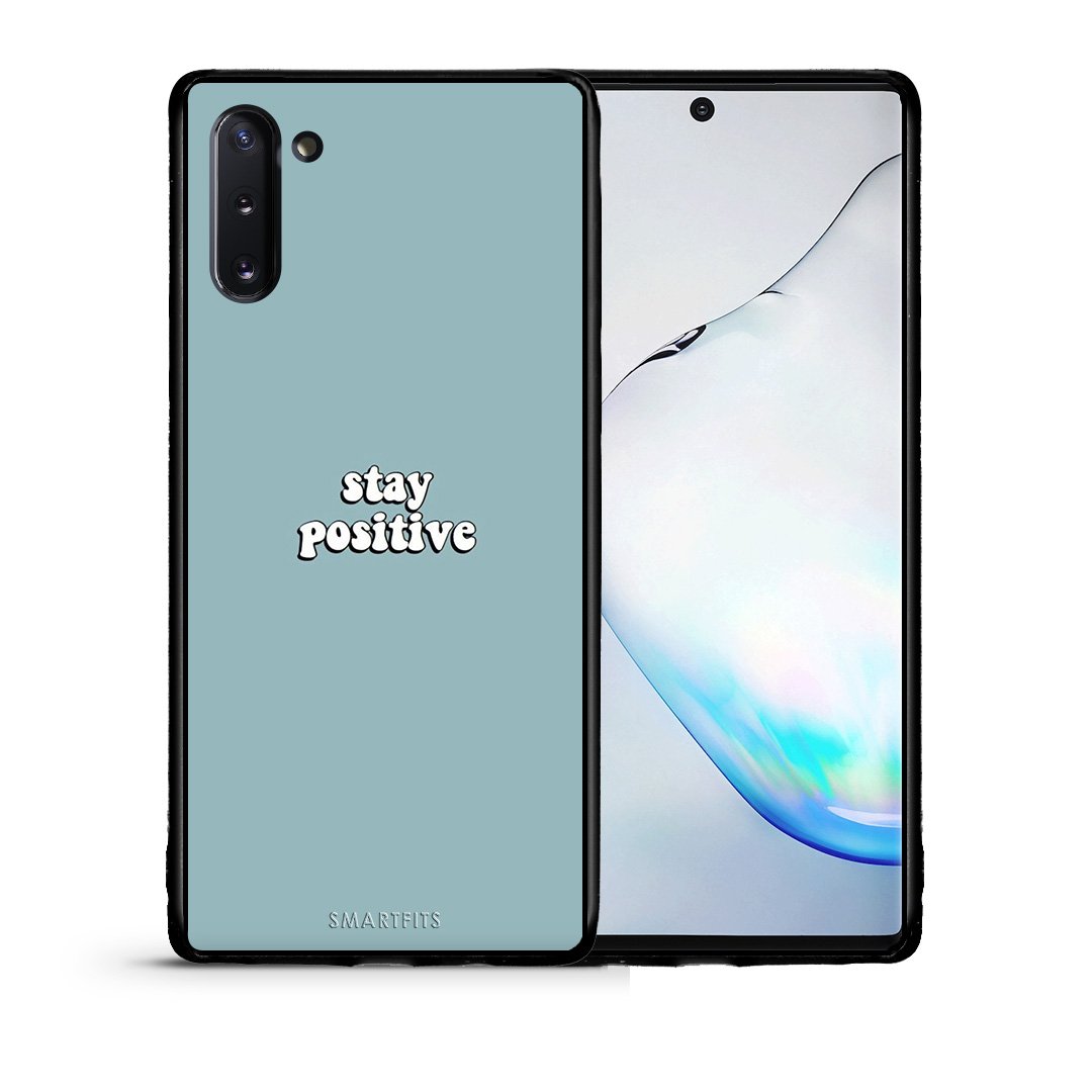 Θήκη Samsung Note 10 Positive Text από τη Smartfits με σχέδιο στο πίσω μέρος και μαύρο περίβλημα | Samsung Note 10 Positive Text case with colorful back and black bezels