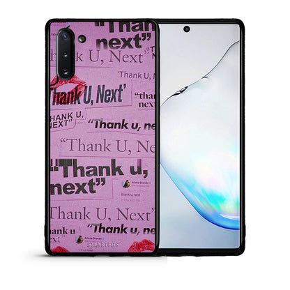 Θήκη Αγίου Βαλεντίνου Samsung Note 10 Thank You Next από τη Smartfits με σχέδιο στο πίσω μέρος και μαύρο περίβλημα | Samsung Note 10 Thank You Next case with colorful back and black bezels