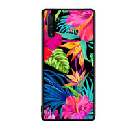 Thumbnail for Samsung Note 10 Tropical Flowers θήκη από τη Smartfits με σχέδιο στο πίσω μέρος και μαύρο περίβλημα | Smartphone case with colorful back and black bezels by Smartfits