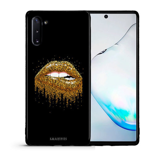 Θήκη Samsung Note 10 Golden Valentine από τη Smartfits με σχέδιο στο πίσω μέρος και μαύρο περίβλημα | Samsung Note 10 Golden Valentine case with colorful back and black bezels