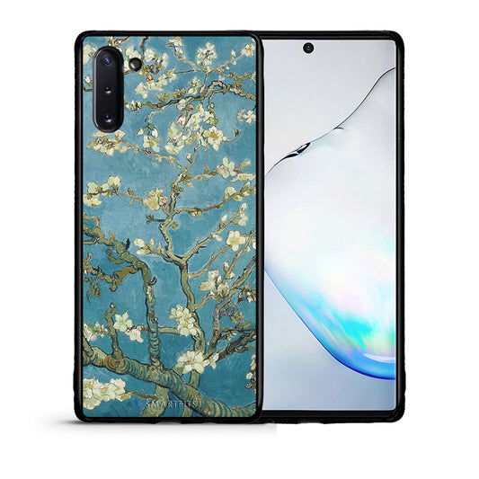 Θήκη Samsung Note 10 White Blossoms από τη Smartfits με σχέδιο στο πίσω μέρος και μαύρο περίβλημα | Samsung Note 10 White Blossoms case with colorful back and black bezels