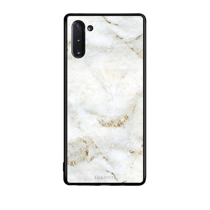 Samsung Note 10 White Gold Marble θήκη από τη Smartfits με σχέδιο στο πίσω μέρος και μαύρο περίβλημα | Smartphone case with colorful back and black bezels by Smartfits